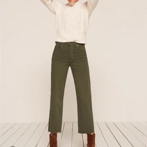 Reformation Stretch Flood Jeans in Army in Size 27